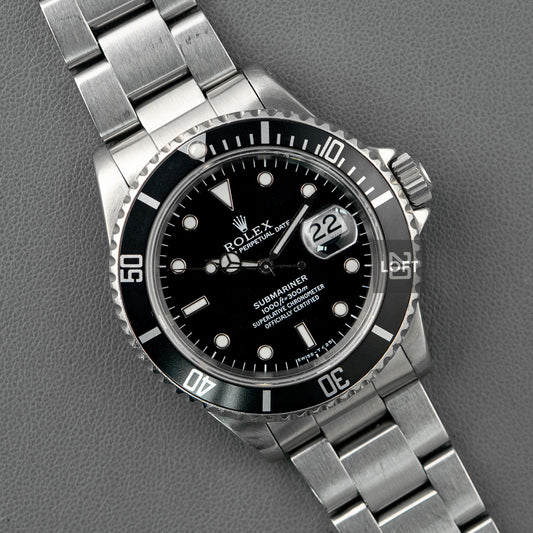 Rolex Submariner Date 16610 Tritium Black Dial 40mm