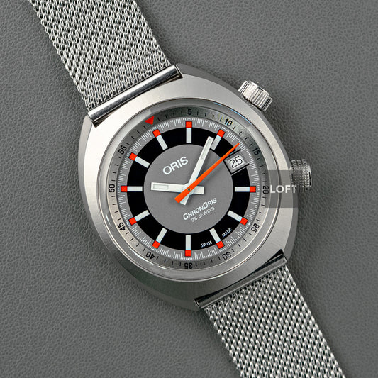 Oris Chronoris Date Grey Dial Rotating Inner Bezel 39mm