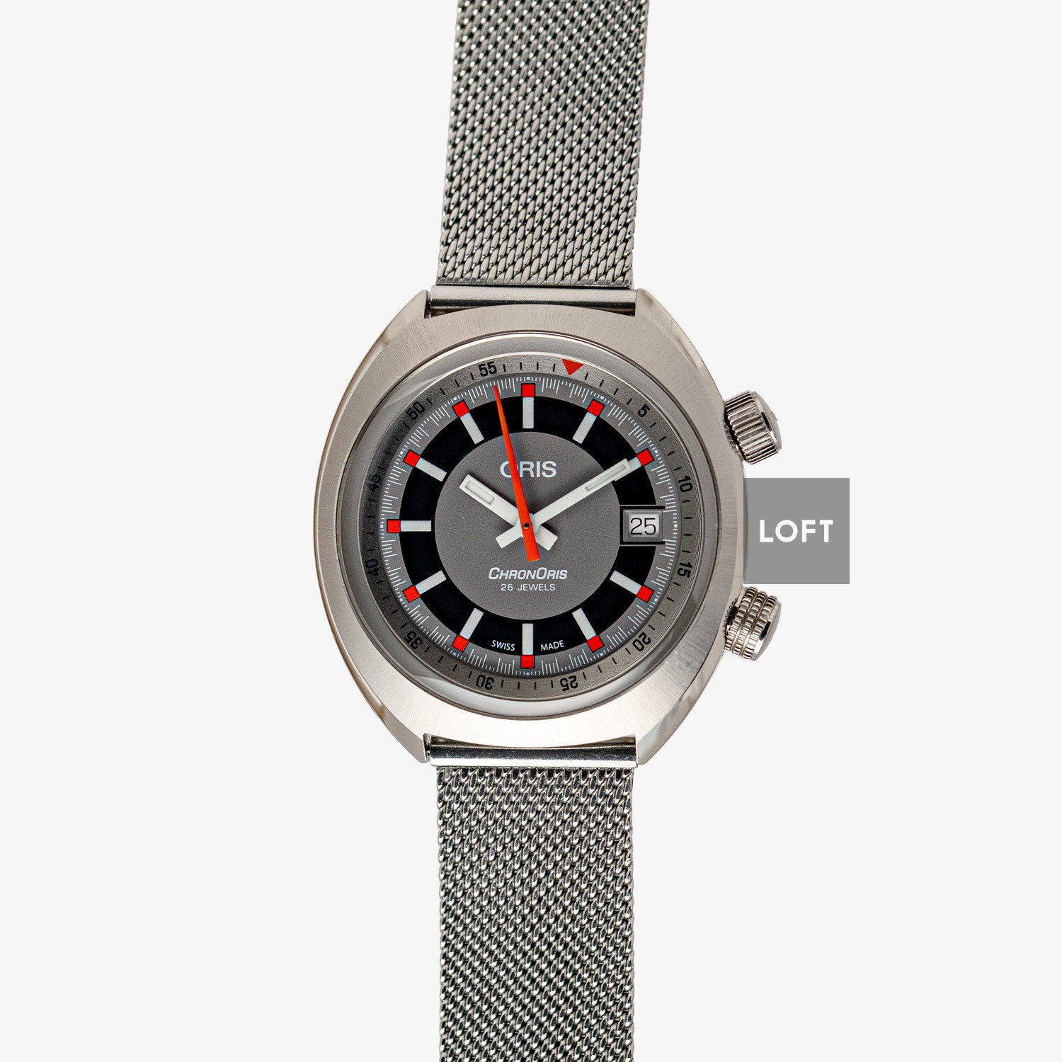 Oris Chronoris Date Grey Dial Rotating Inner Bezel 39mm