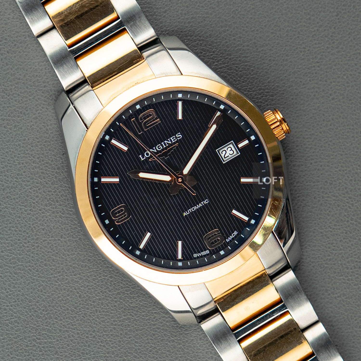 LONGINES Conquest レディース腕時計 ゴールド/ブラック Longines Conquest Classic Automatic Two-Tone 40mm – LOFT