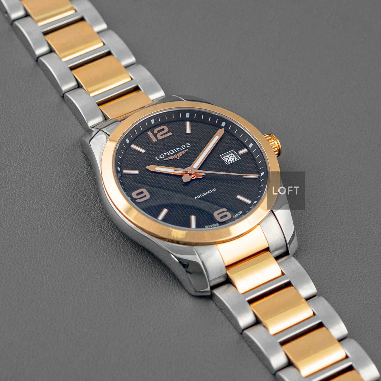 LONGINES Conquest レディース腕時計 ゴールド/ブラック Longines Conquest Classic Automatic Two-Tone 40mm – LOFT
