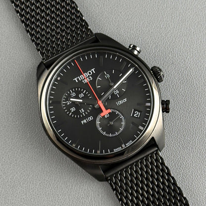 Tissot PR 100 Chronograph Quartz Black Dial 41mm