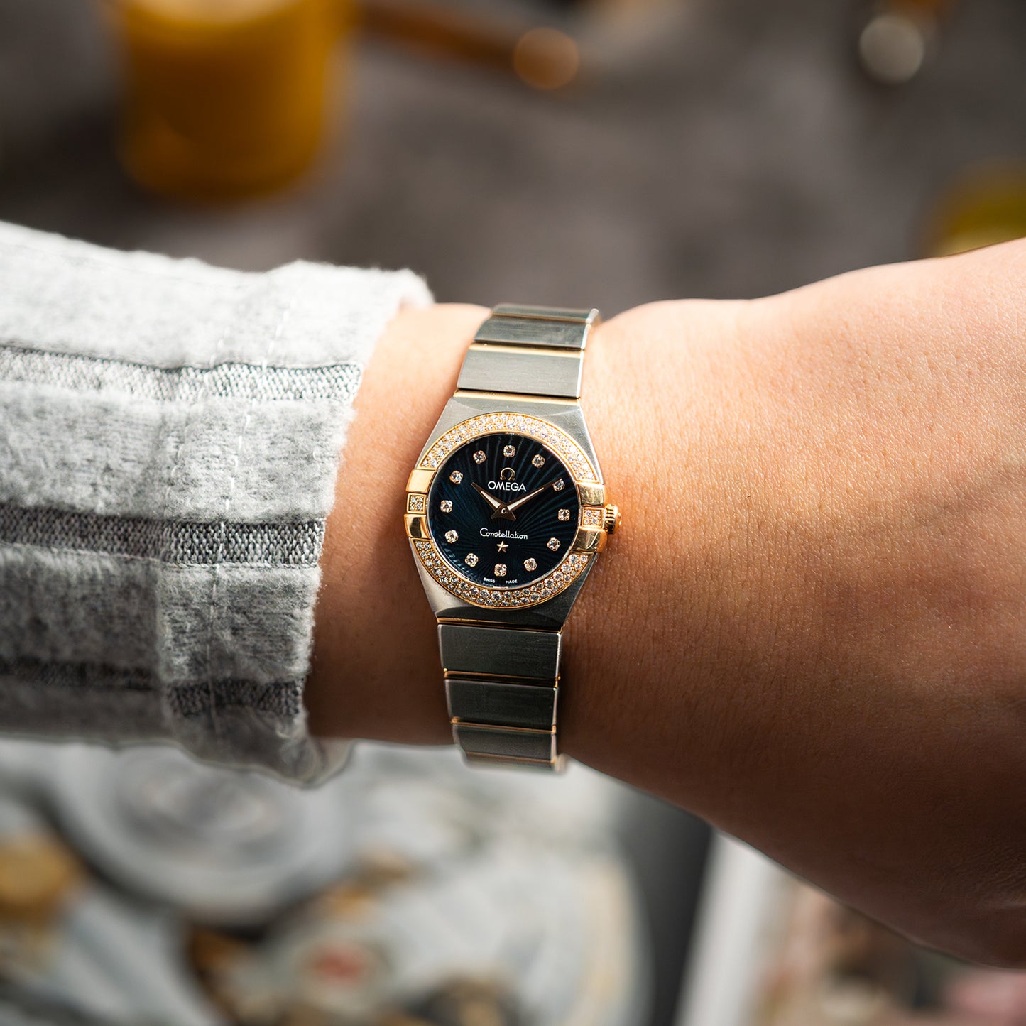 Omega Constellation Quartz Two‑Tone Blue Dial 24mm