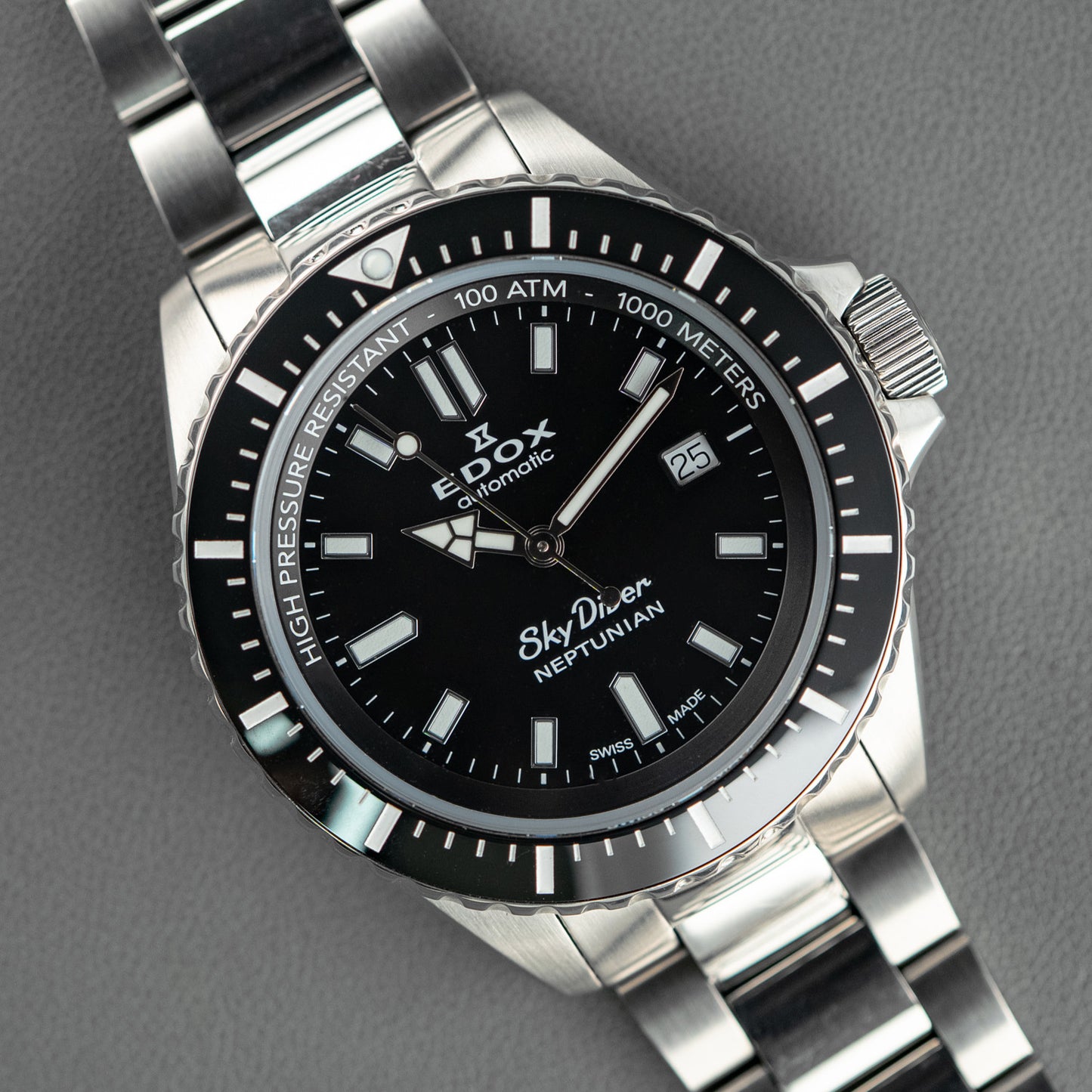 Edox SkyDiver Neptunian Automatic Black 44mm