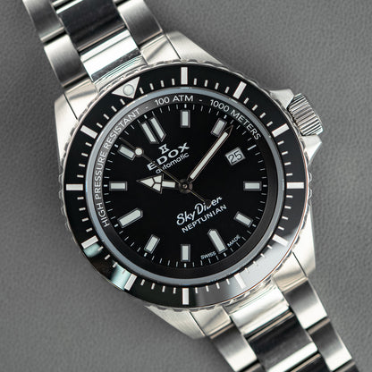 Edox SkyDiver Neptunian Automatic Black 44mm