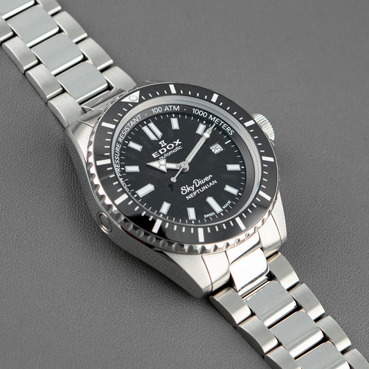 Edox SkyDiver Neptunian Automatic Black 44mm
