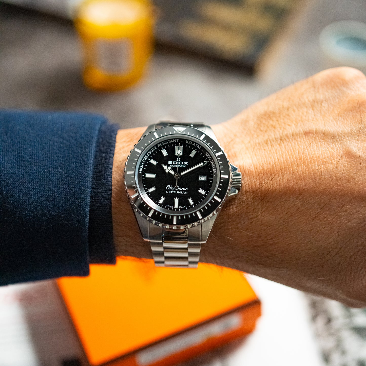 Edox SkyDiver Neptunian Automatic Black 44mm