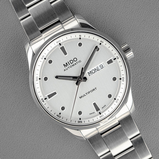 Mido Multifort Automatic Day-Date Silver Dial 42mm