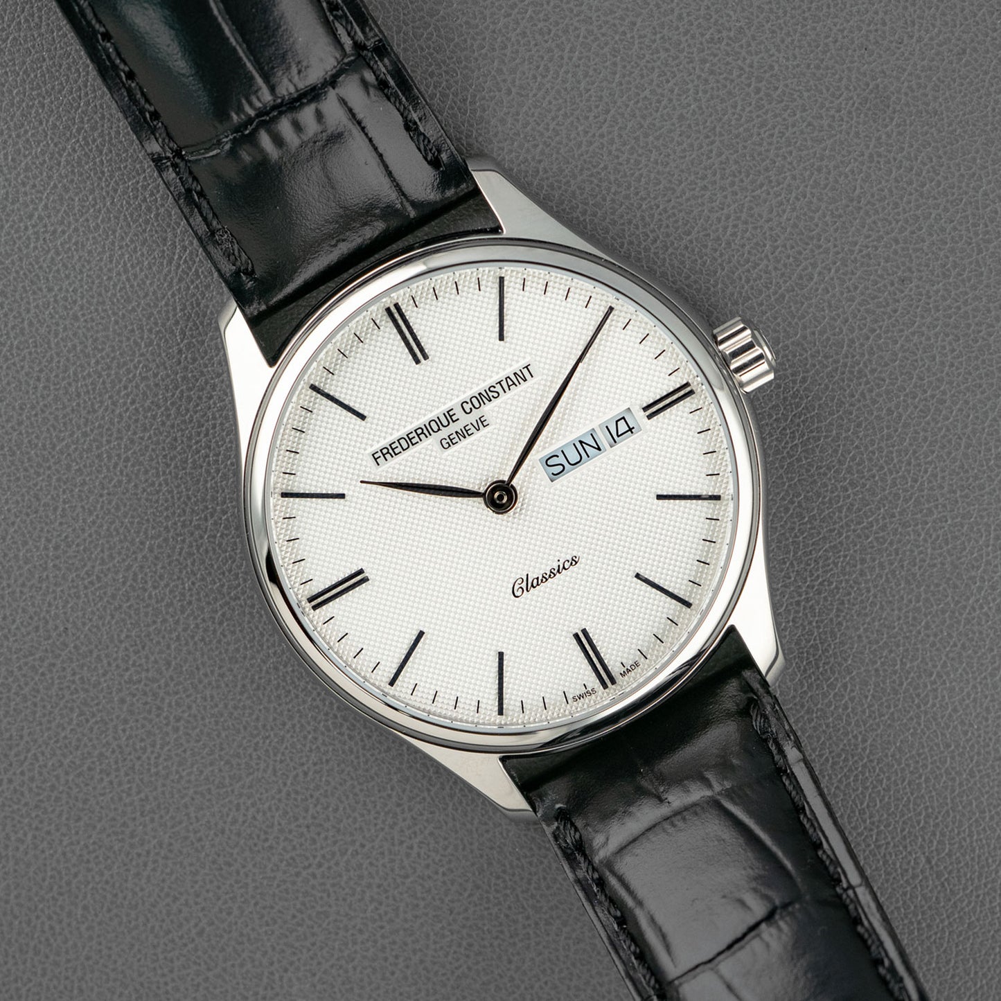 Frederique Constant Slimline Quartz Steel White 37mm