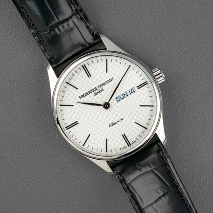 Frederique Constant Slimline Quartz Steel White 37mm