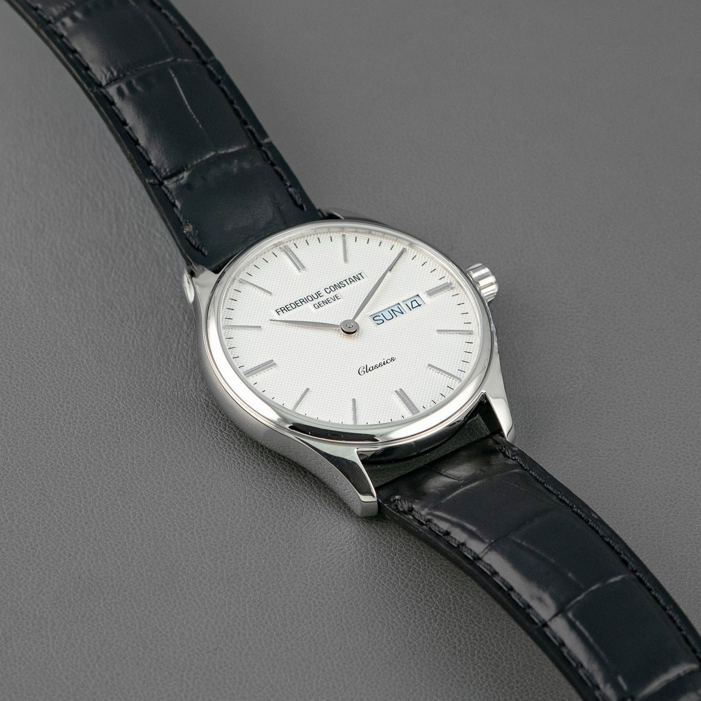 Frederique Constant Slimline Quartz Steel White 37mm