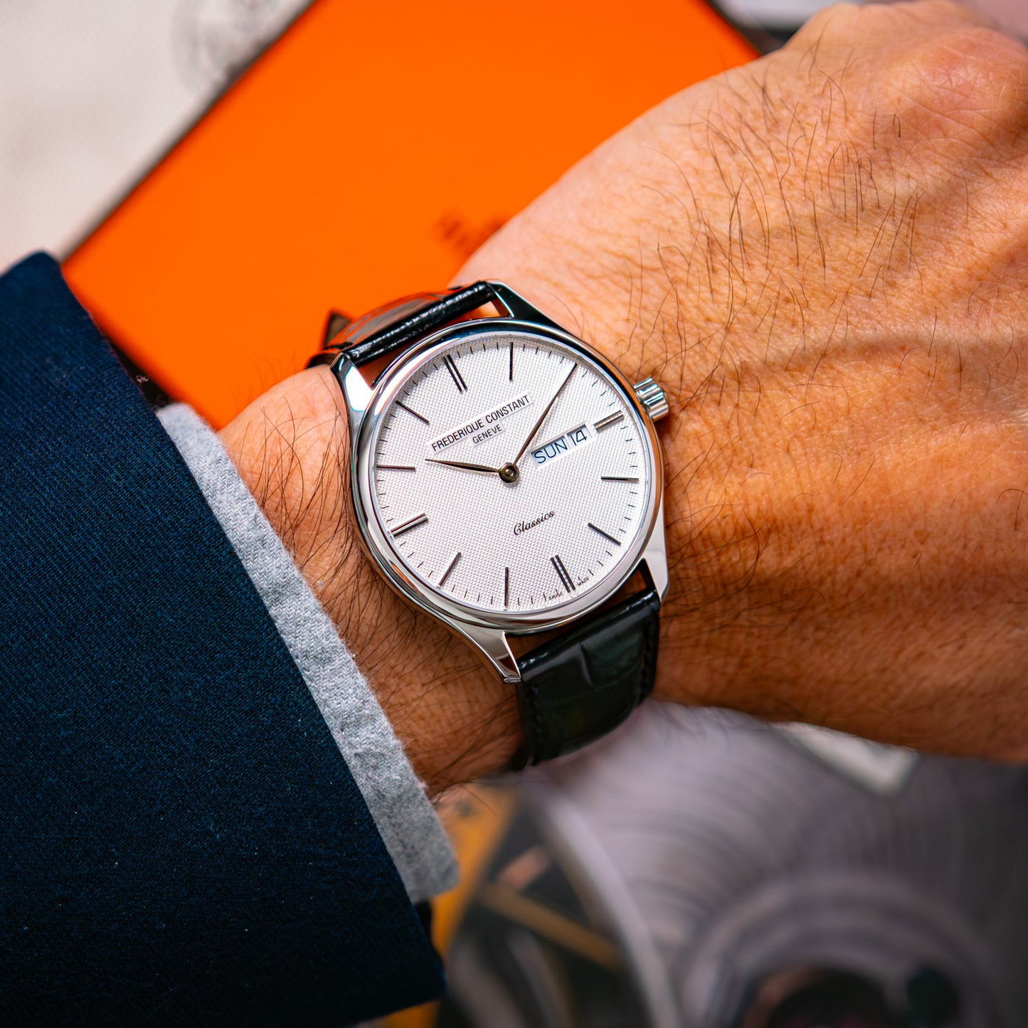 Frederique Constant Slimline Quartz Steel White 37mm