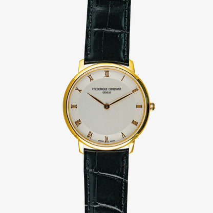 Frederique Constant Slimline Quartz Roman Dial Gold 37mm