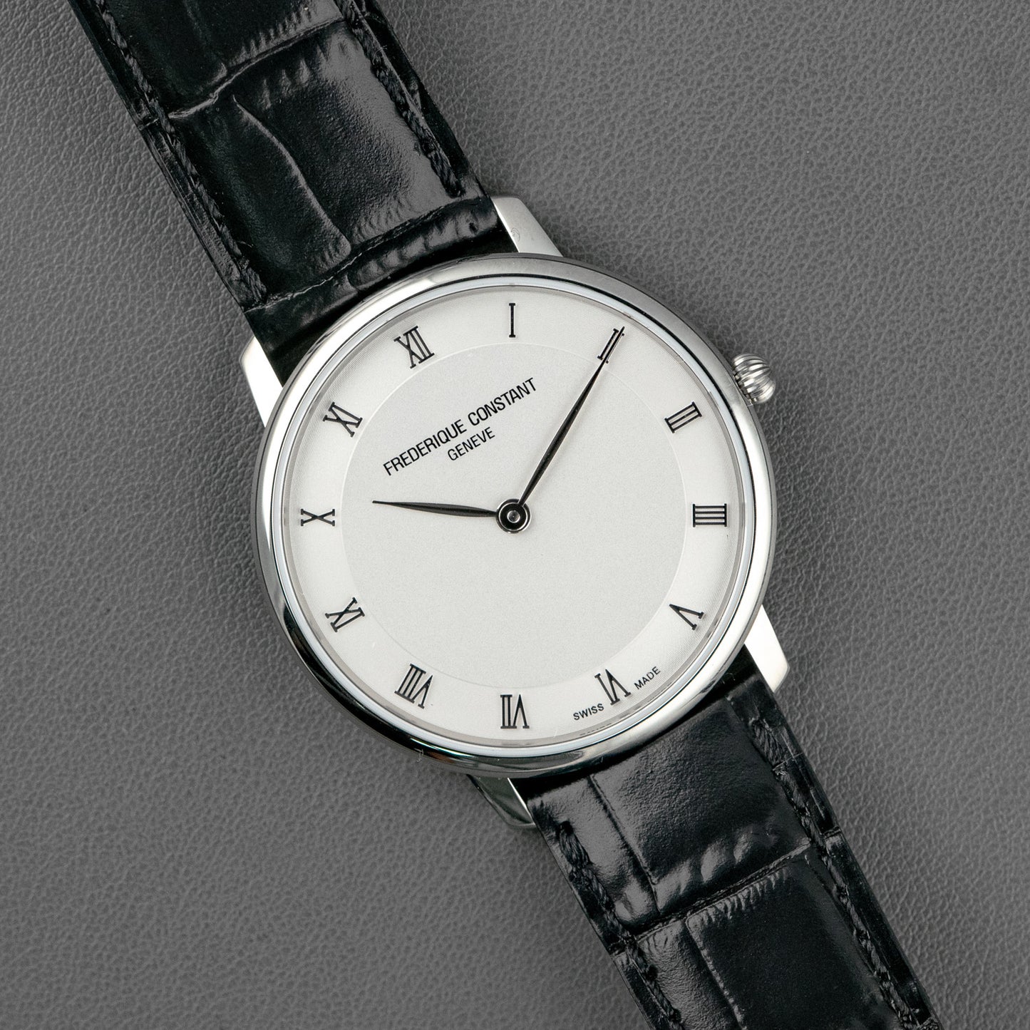 Frederique Constant Slimline Quartz Roman Dial Steel 37mm