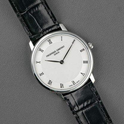 Frederique Constant Slimline Quartz Roman Dial Steel 37mm