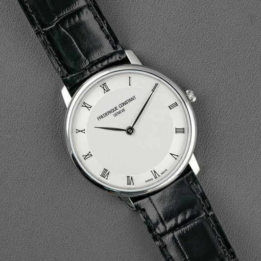 Frederique Constant Slimline Quartz Roman Dial Steel 37mm