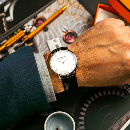Frederique Constant Slimline Quartz Roman Dial Steel 37mm