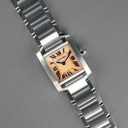 Cartier Tank Française Quartz Pink Dial Steel 20mm