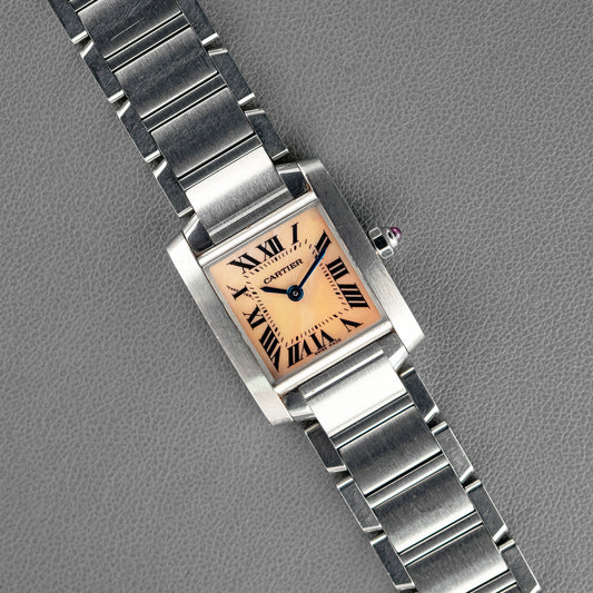 Cartier Tank Française Quartz Pink Dial Steel 20mm