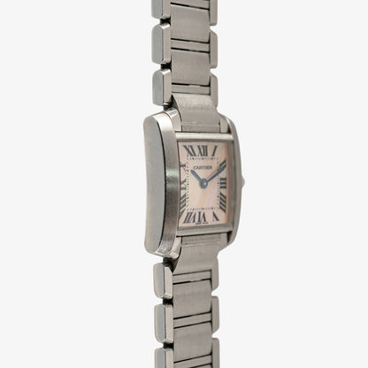 Cartier Tank Française Quartz Pink Dial Steel 20mm