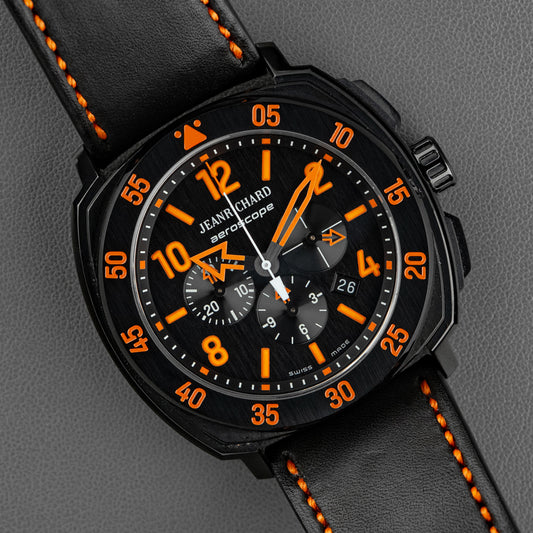 JeanRichard Aeroscope Automatic Chronograph Black Orange 44mm
