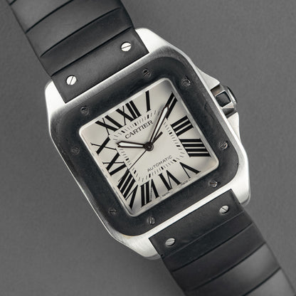 Cartier Santos 100XL Automatic Steel Black Bezel 41mm