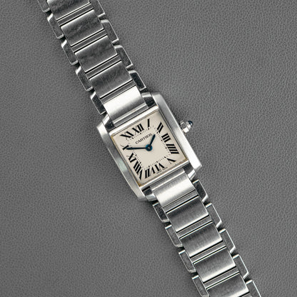 Cartier Tank Française Quartz Steel Silver Dial 20mm