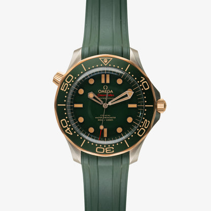 Omega Seamaster Diver 300M Green Sedna Gold Bezel 42mm
