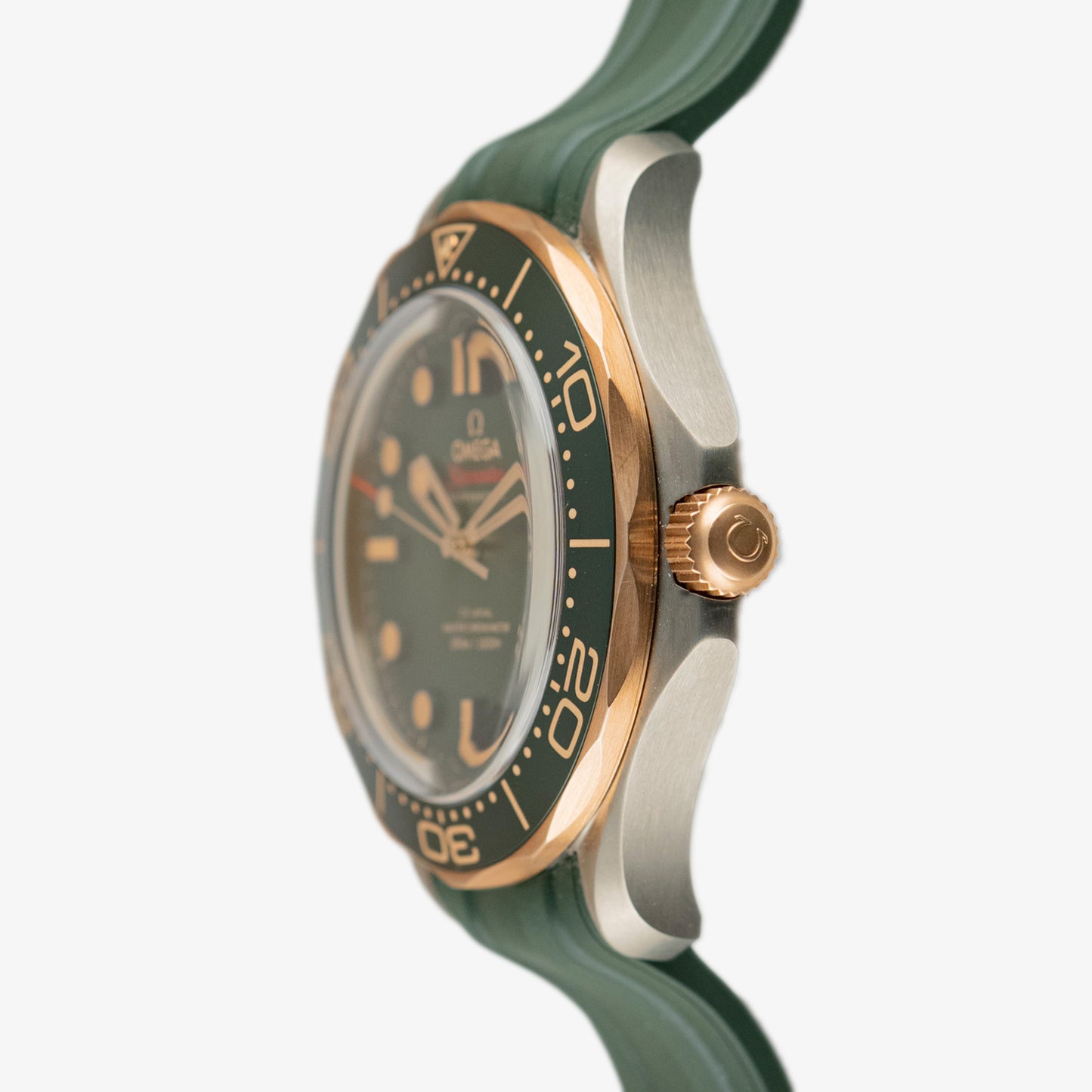 Omega Seamaster Diver 300M Green Sedna Gold Bezel 42mm