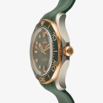 Omega Seamaster Diver 300M Green Sedna Gold Bezel 42mm