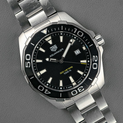 TAG Heuer Aquaracer Quartz Black Dial Steel 43mm