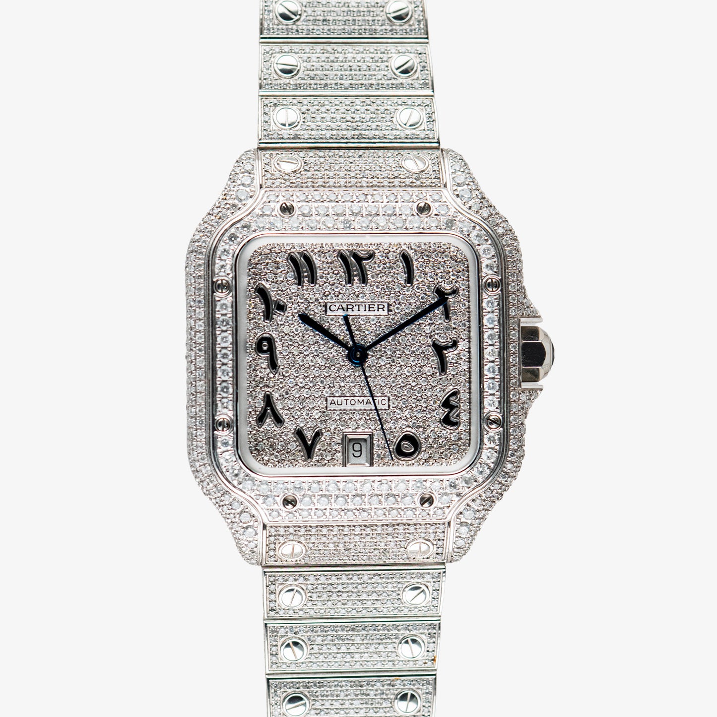 Cartier Santos Large "Iced Out" Automatic Steel 39.8mm