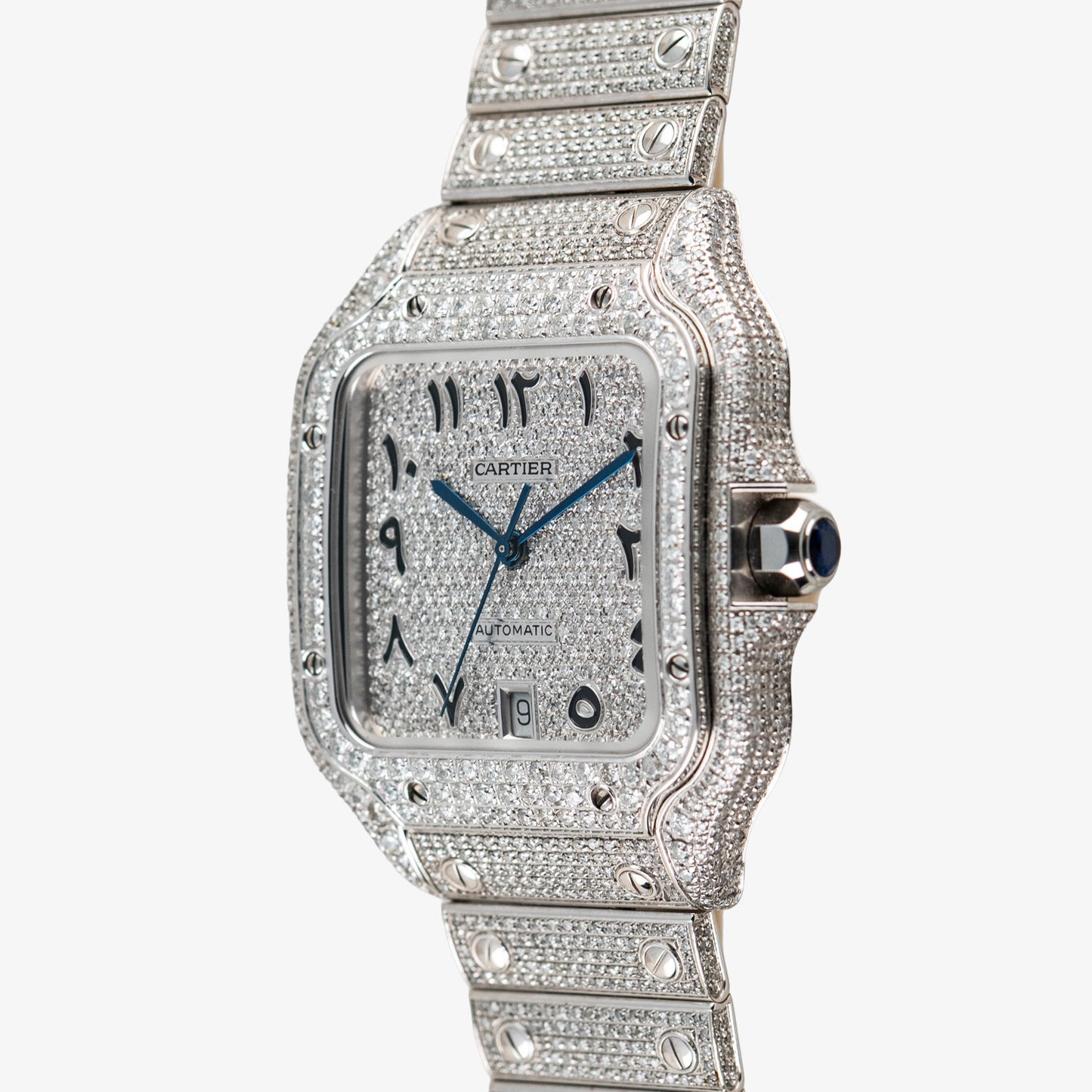 Cartier Santos Large "Iced Out" Automatic Steel 39.8mm