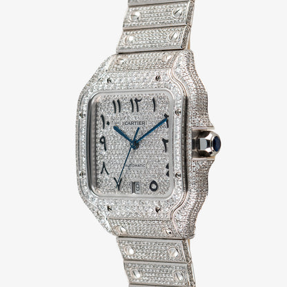 Cartier Santos Large "Iced Out" Automatic Steel 39.8mm