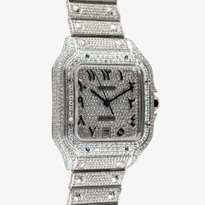 Cartier Santos Large "Iced Out" Automatic Steel 39.8mm