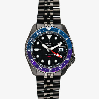 Seiko 5 Sports GMT Automatic Black PVD Pepsi 42.5mm