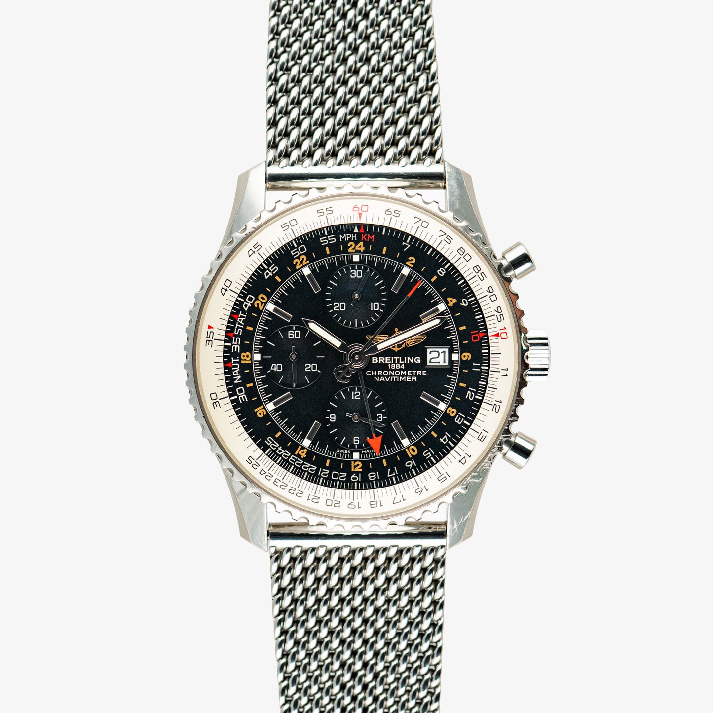 Breitling Navitimer World Steel Automatic Black Dial 46mm