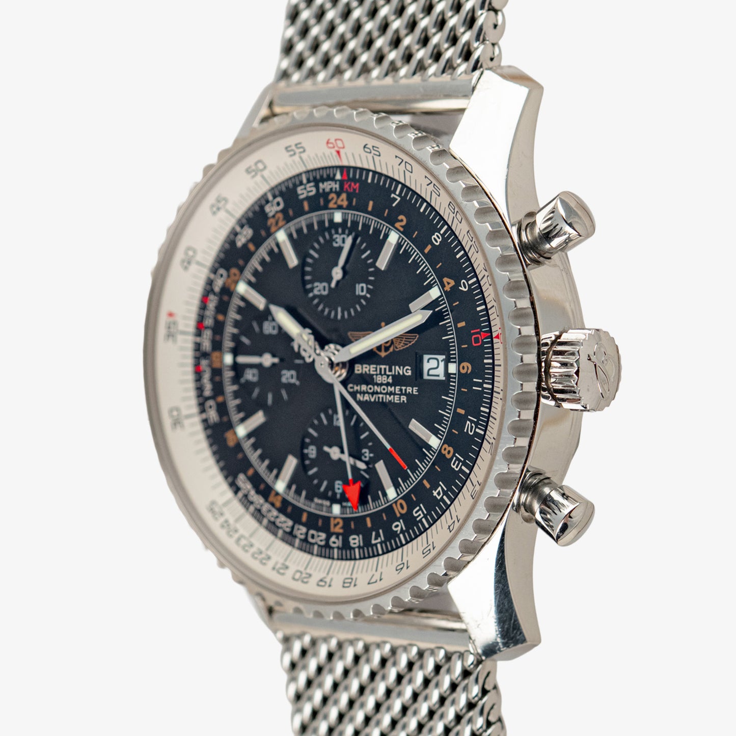 Breitling Navitimer World Steel Automatic Black Dial 46mm