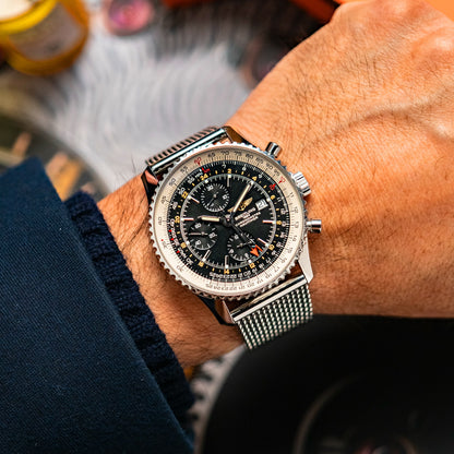 Breitling Navitimer World Steel Automatic Black Dial 46mm