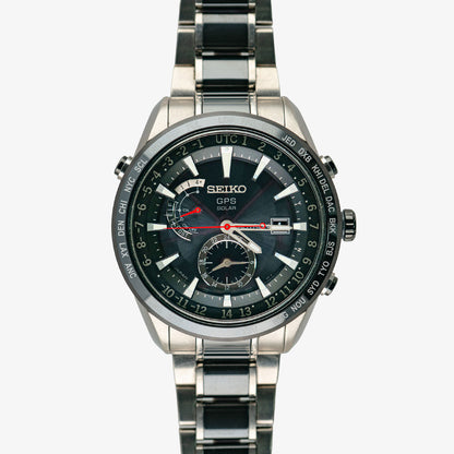Seiko Astron GPS Solar Chronograph Black Dial 45mm