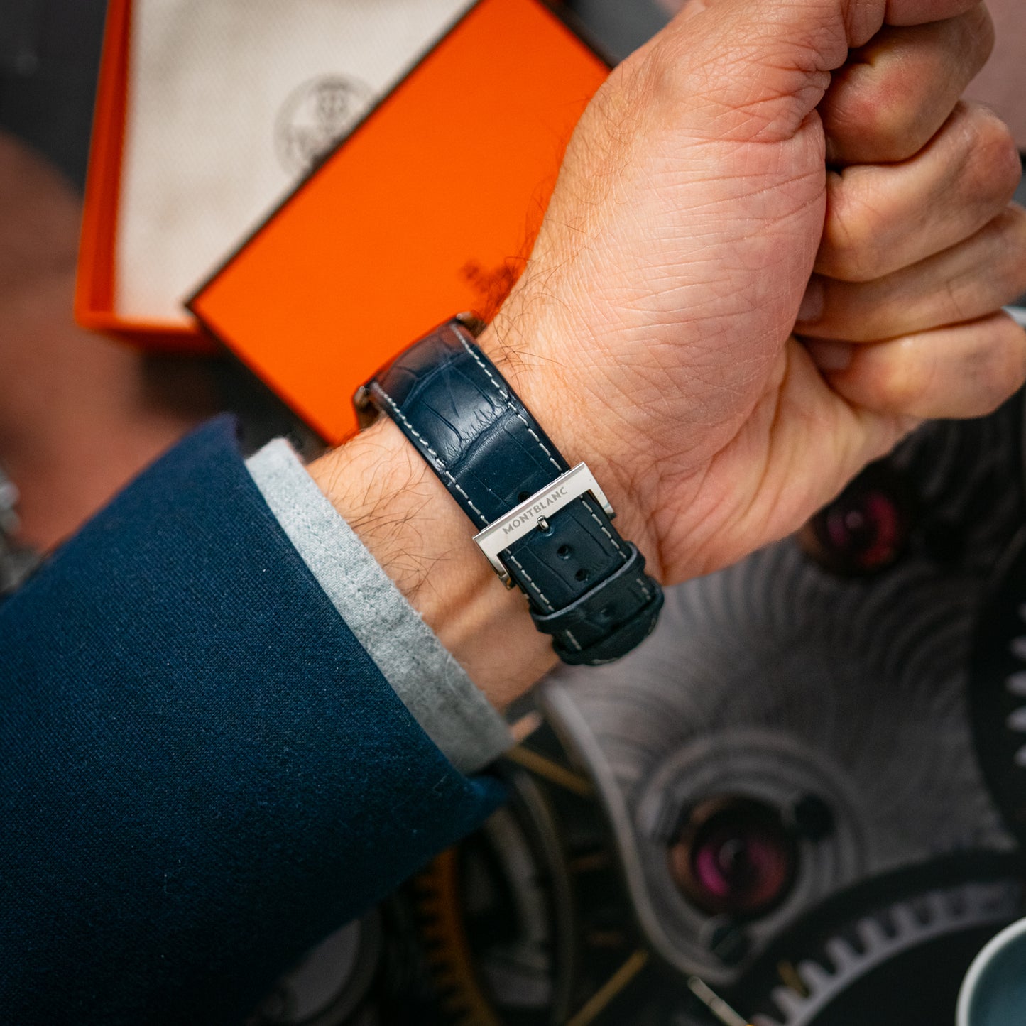 Montblanc 1858 Manual Wind 113702 Blue Dial 44mm