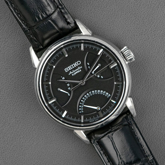 Seiko Automatic Power Reserve Retrograde Black 40.5mm