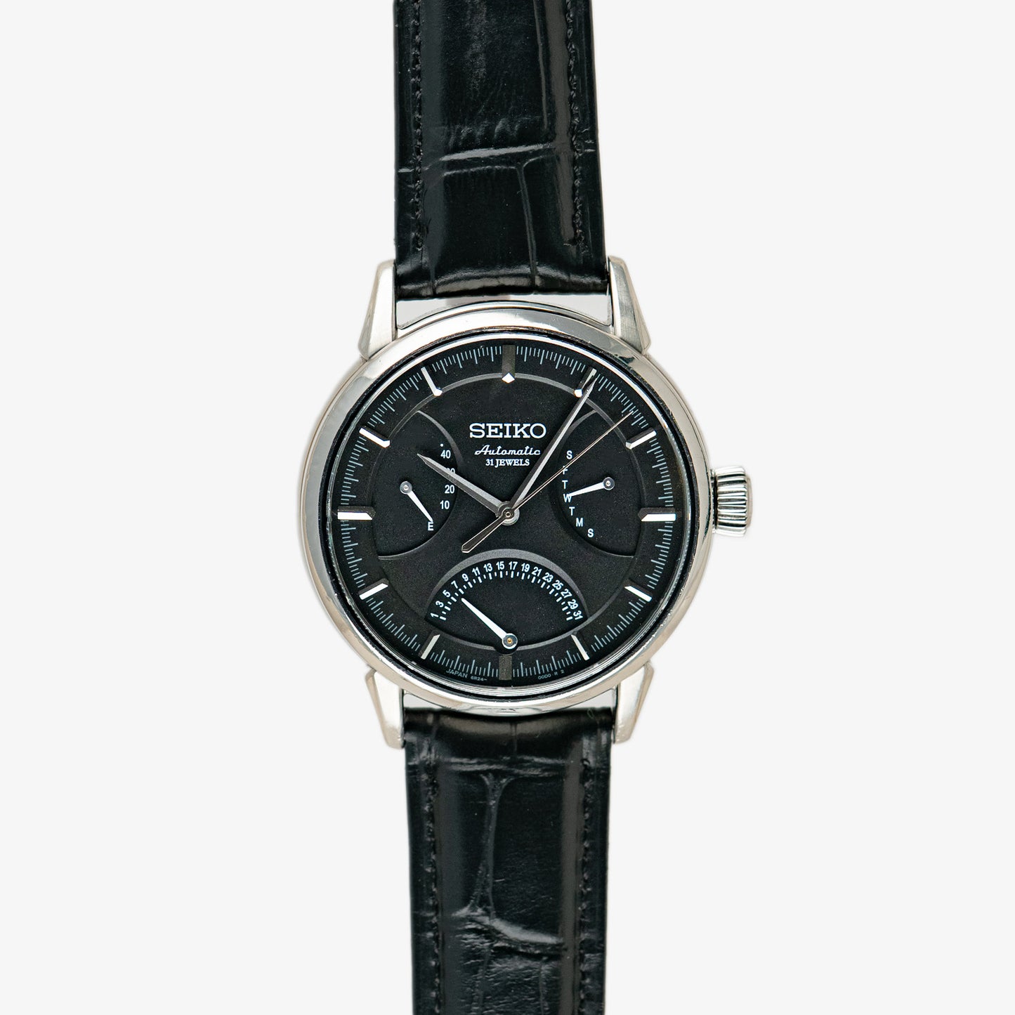 Seiko Automatic Power Reserve Retrograde Black 40.5mm