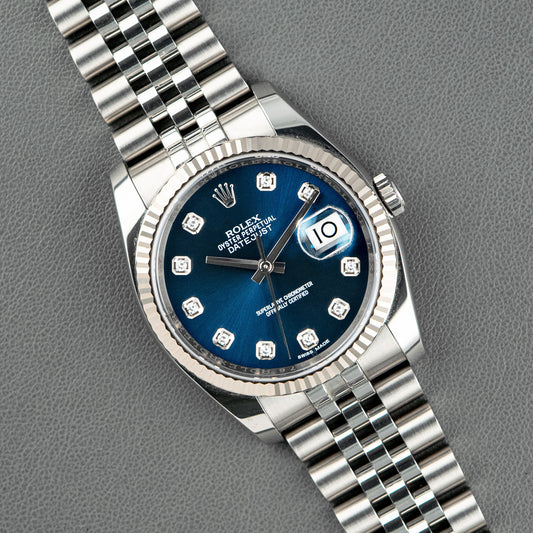 Rolex Datejust 116234 Steel/White Gold Diamonds Blue 36mm
