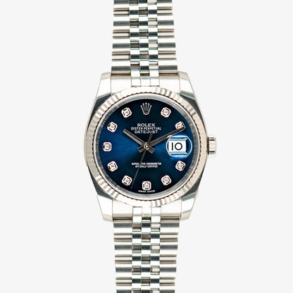 Rolex Datejust 116234 Steel/White Gold Diamonds Blue 36mm