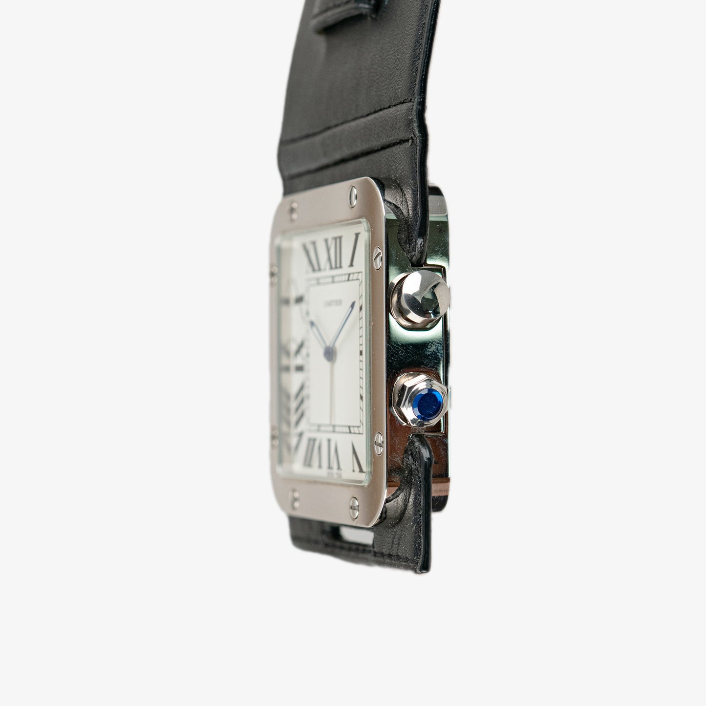 Cartier Santos Travel Alarm Clock White Dial 54mm