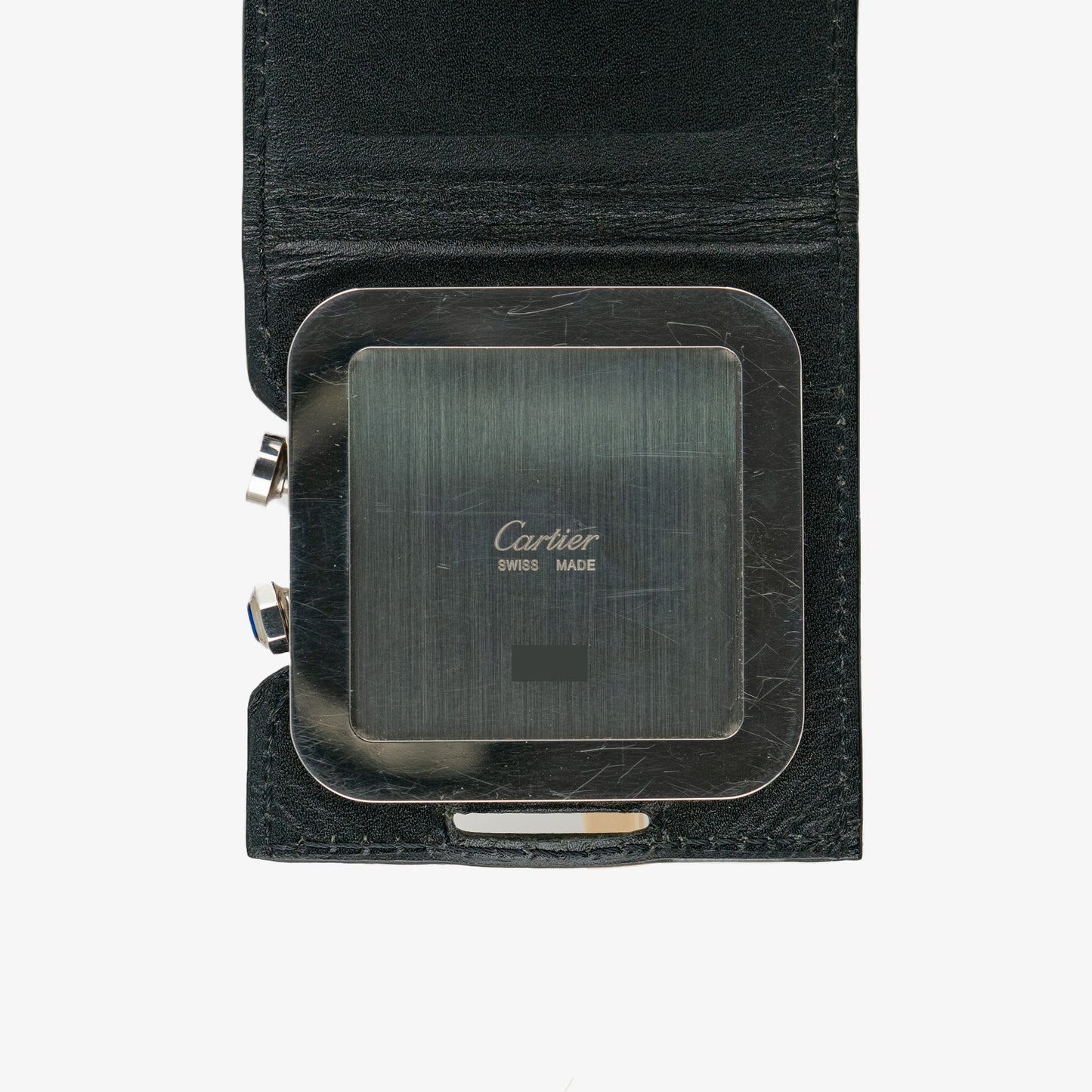 Cartier Santos Travel Alarm Clock White Dial 54mm