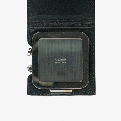 Cartier Santos Travel Alarm Clock White Dial 54mm