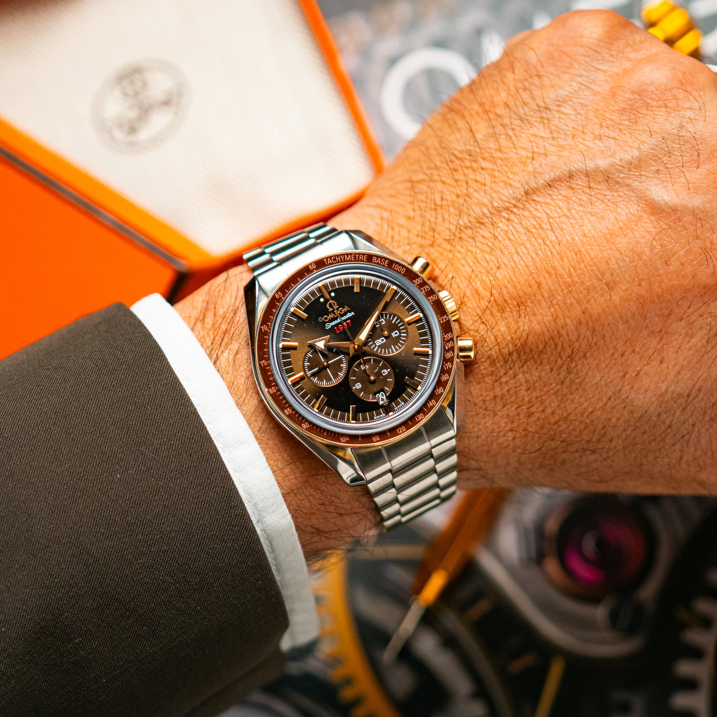 Omega Speedmaster Broad Arrow Automatic Chocolate 42mm