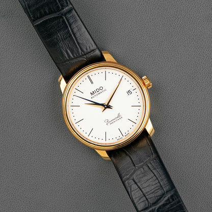 Mido Baroncelli Automatic White Dial Golden PVD 33mm